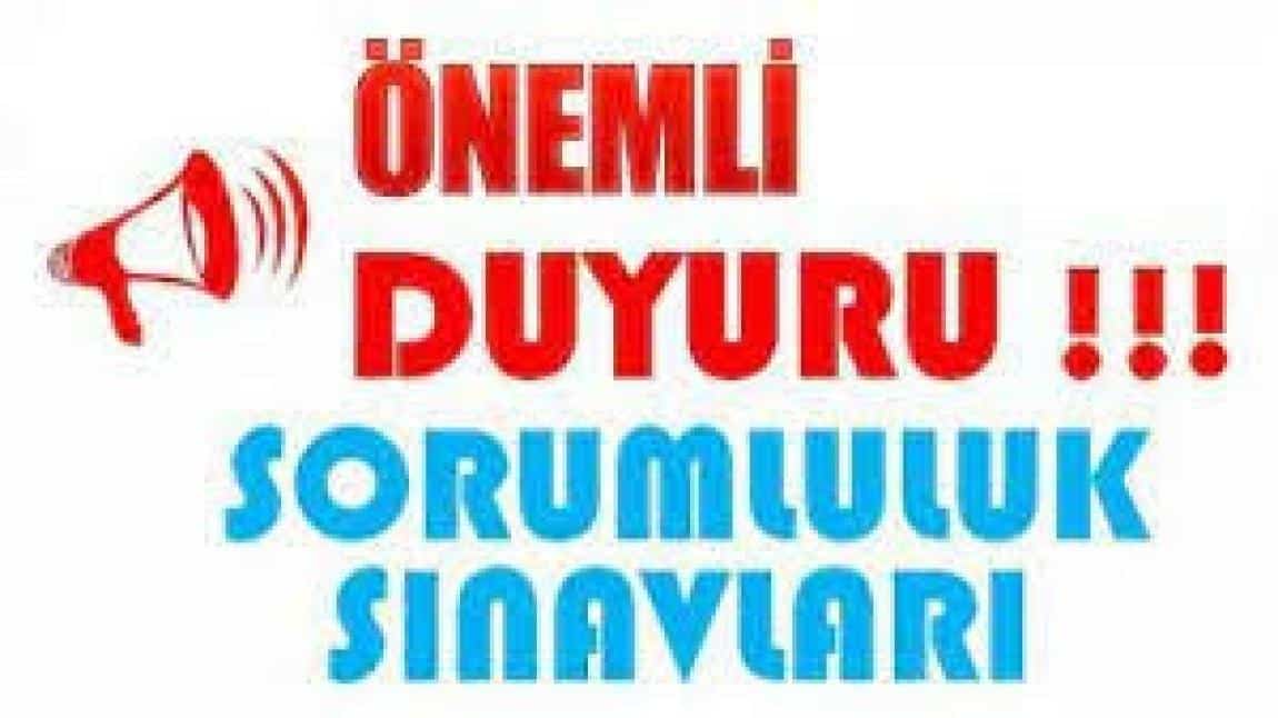 2025 Eylül Ayı Sorumluluk Sınavı Takvimi 